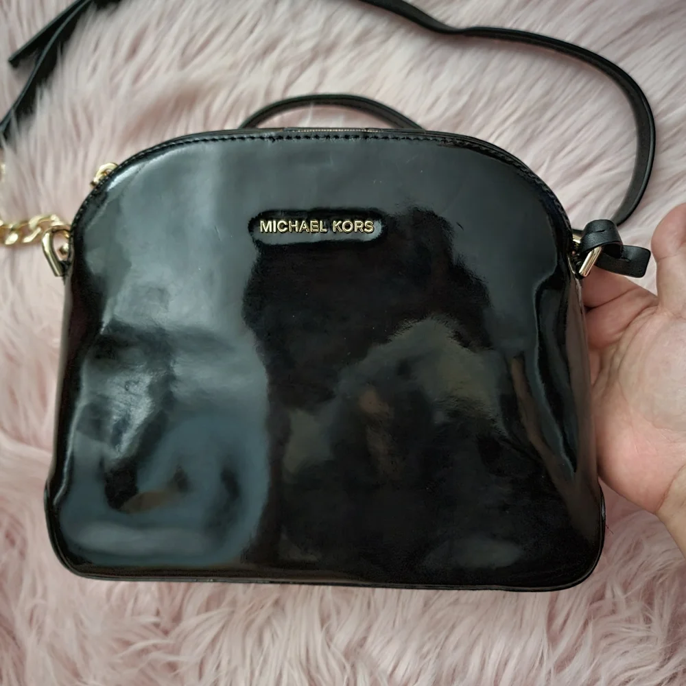 Michael Kors Mercer dome patent leather crossbody bag